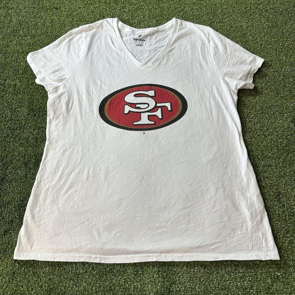 Fanatics San Francisco 49ers Womens L V-Neck T-Shirt NFL Football NWOT